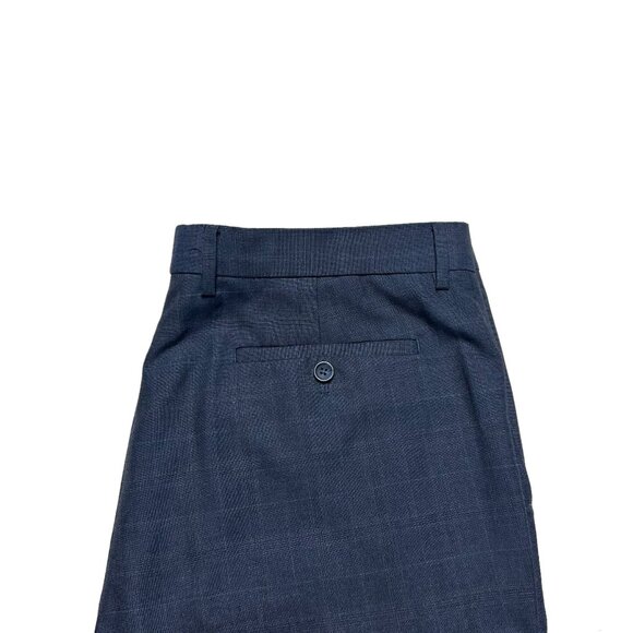 Banana Republic Standard Fit Pants Mens 36 X 30 Charcoal Gray Plaid Flat Front - Picture 5 of 9